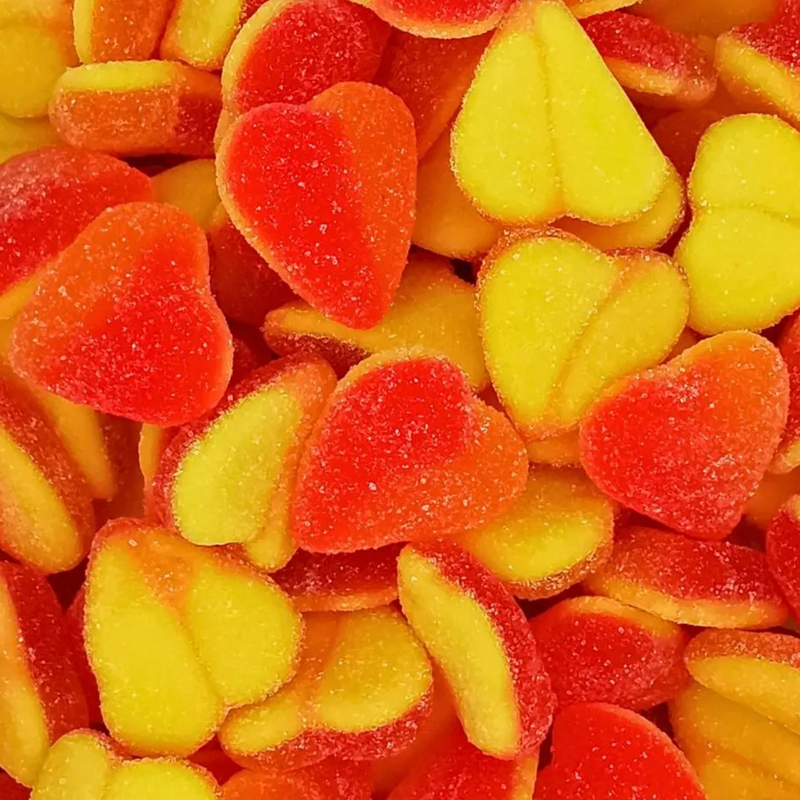 Fizzy Peach Hearts